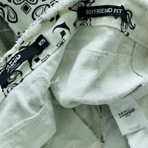 Jaded London Patchwork Bandana Boyfriend Denim Jeans Plaid Size 25 NEW - Picture 5 of 5